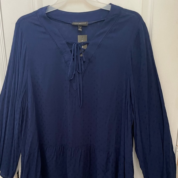 NWT LANE BRYANT BOHO PEASANT TOP. LONG SLEEVE FLORAL EMBROIDERY ACCENTS BLOUSE. - Picture 16 of 16